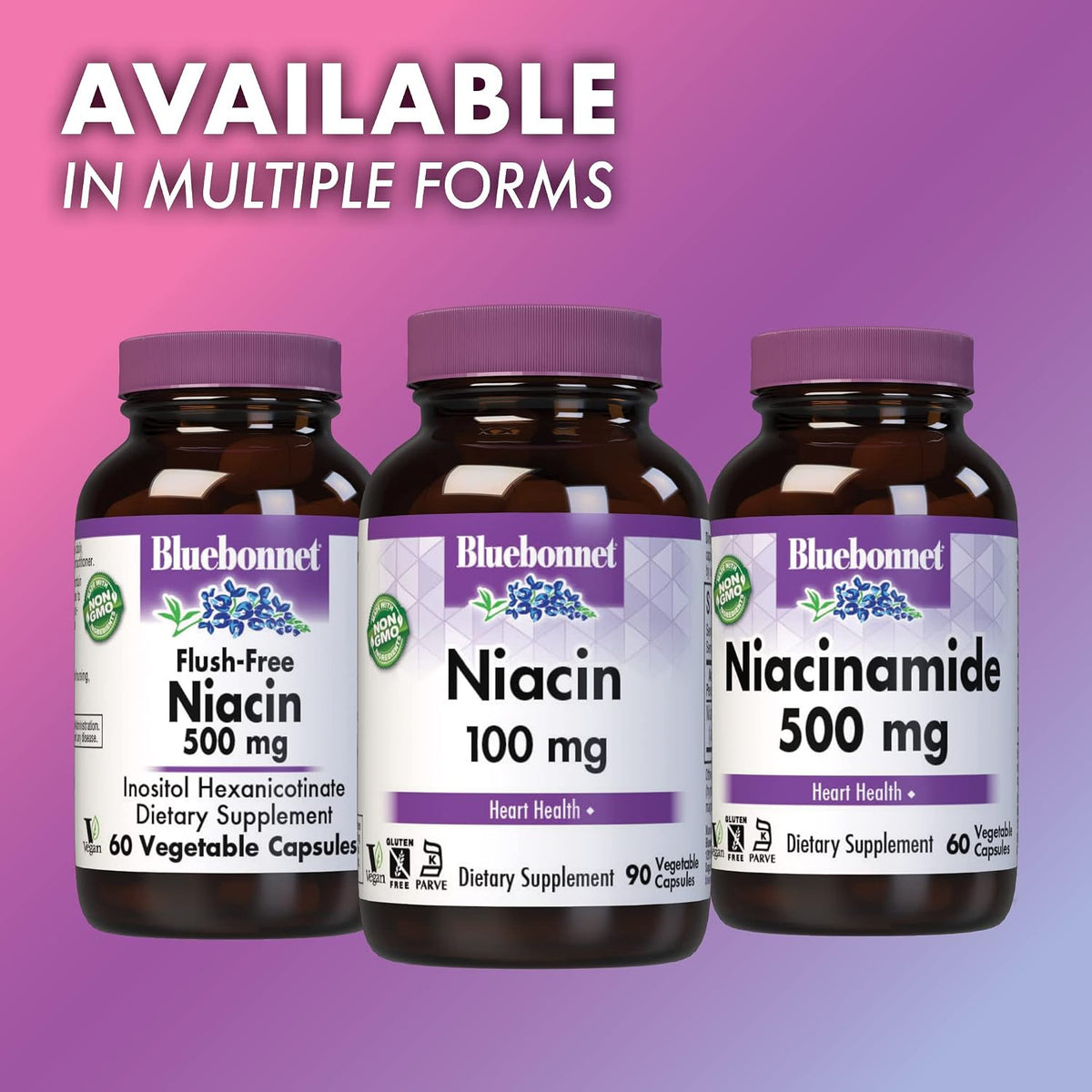 Bluebonnet Niacin 100 mg Vitamin B3 Nicotinic Acid – Heart Health Support – Non-GMO, Vegan, Kosher, Gluten-Free Flush Niacin Supplement – 90 Vegetable Capsules - görsel 7