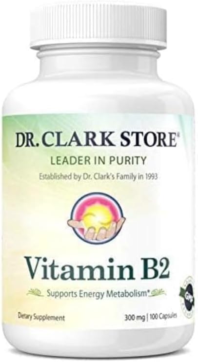 Dr. Clark Vitamin B2 Supplement, 300 mg, 100 Gelatin Capsules