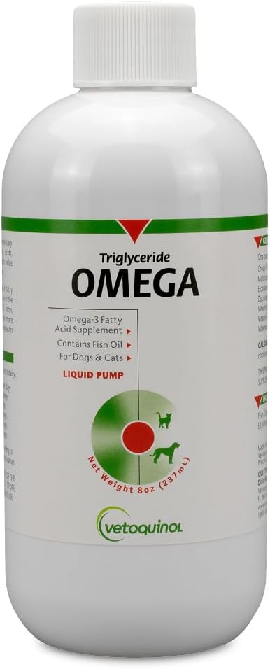 Vetoquinol Triglyceride Omega Fish Oil for Dogs & Cats, 237 mL