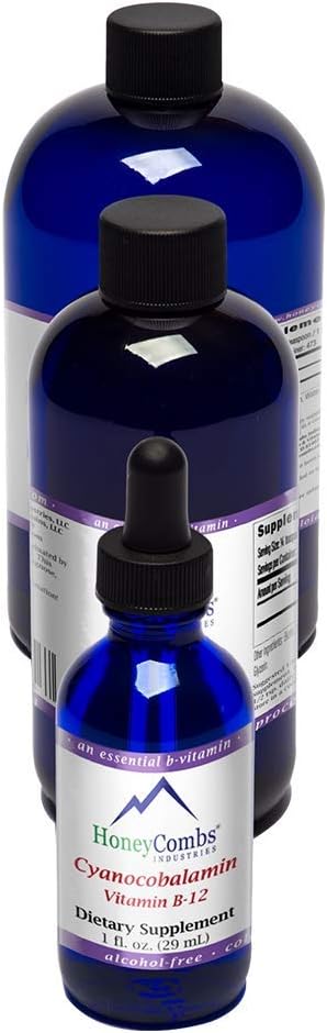 HoneyCombs Liquid Vitamin B12 Drops - Sublingual Cyanocobalamin Natural Health Product