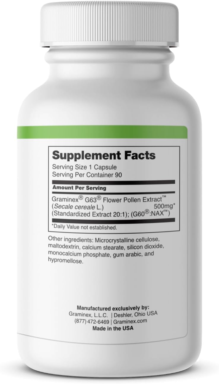 Graminex PollenAid Prostate Supplement – Rye Pollen Extract for Prostate & Urinary Health, 90 Vegetarian Capsules