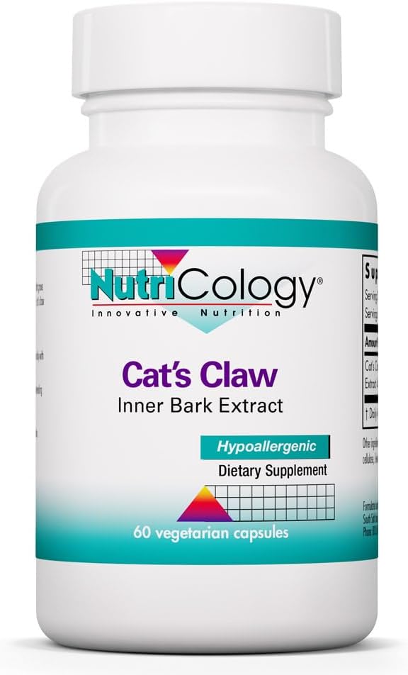 NutriCology Cat's Claw Inner Bark Extract – 60 Vegetarian Capsules