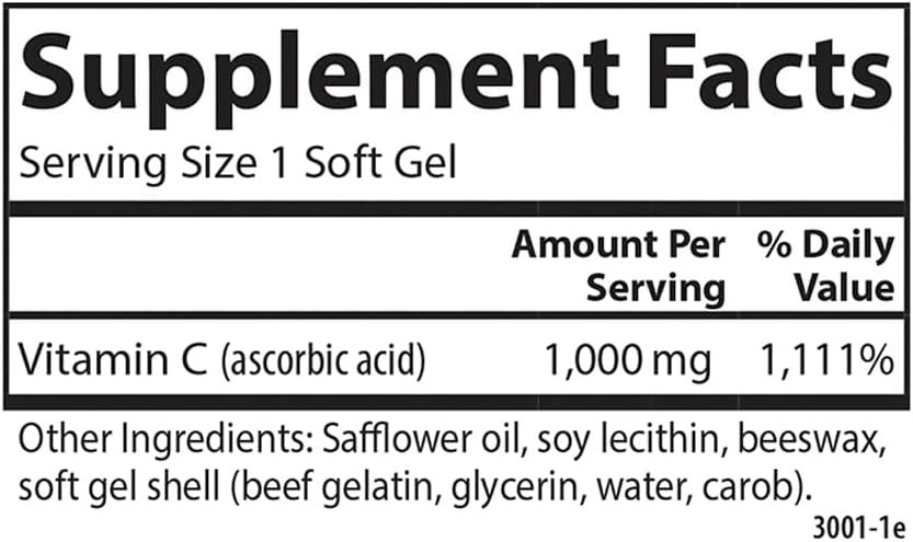 Carlson C-Gels, 1000 mg Vitamin C Softgels