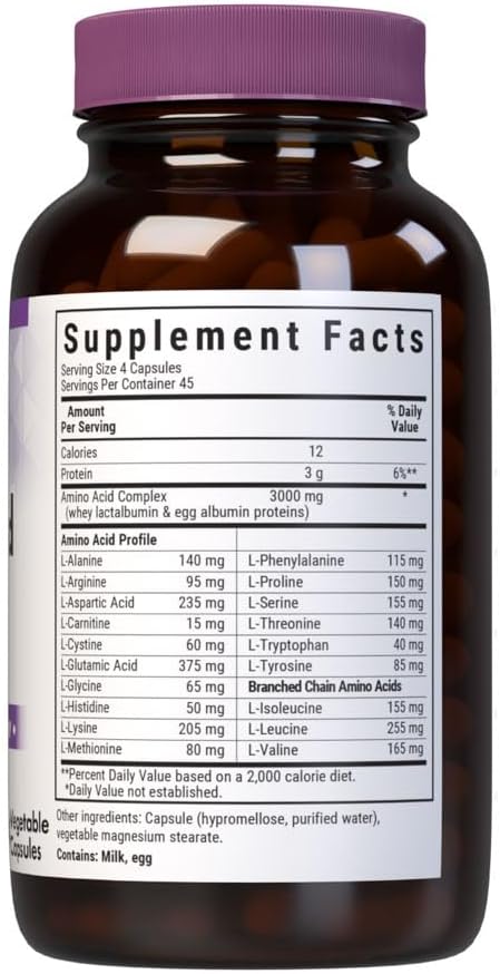 Bluebonnet Amino Acid 750 mg - 180 Vegetable Capsules - görsel 2