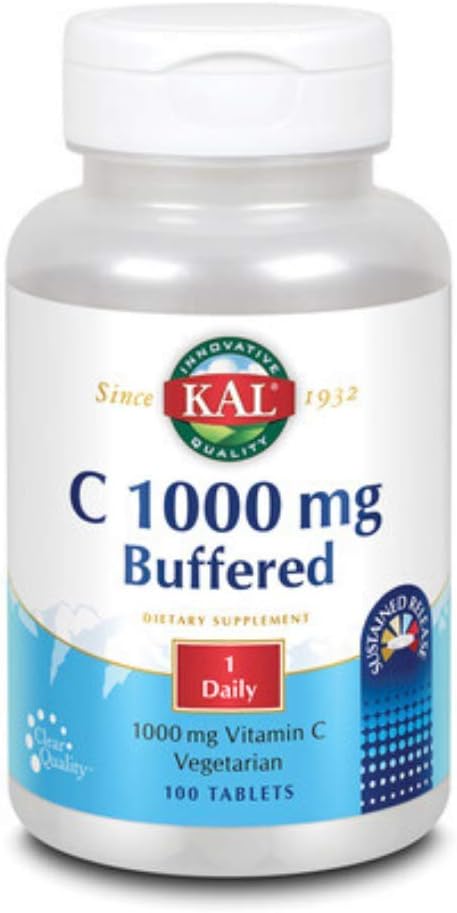 KAL Vitamin C Buffered Sustained Release Tablets, 1000 mg, 100 Tablets