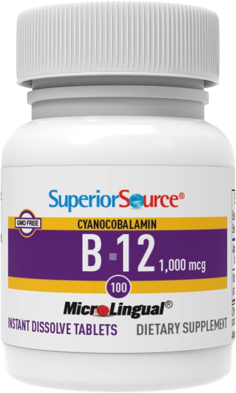 Superior Source No Shot Vitamin B12 1000 mcg – Sublingual Tablets, 100 Count