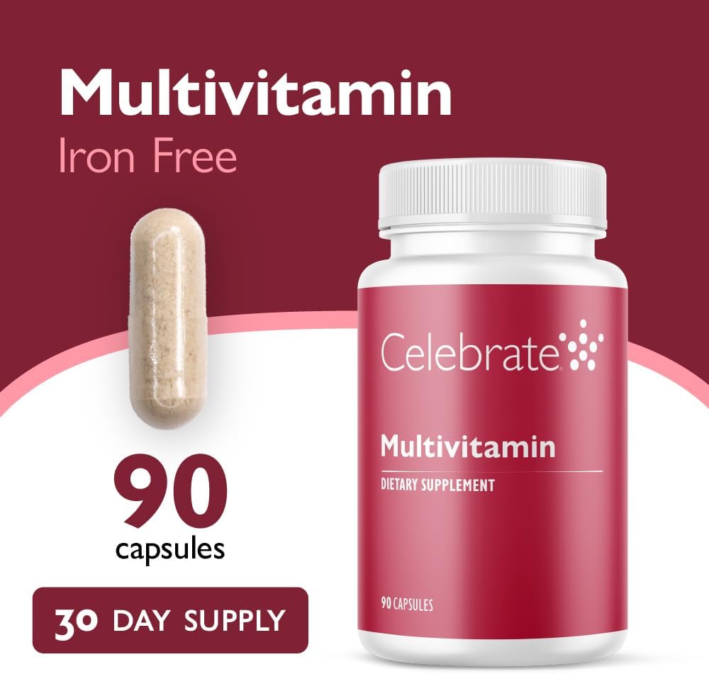 Celebrate Vitamins Bariatric Multivitamin, Iron-Free - Post Gastric Bypass and Sleeve Gastrectomy Supplement for Men and Women (90 Capsules)