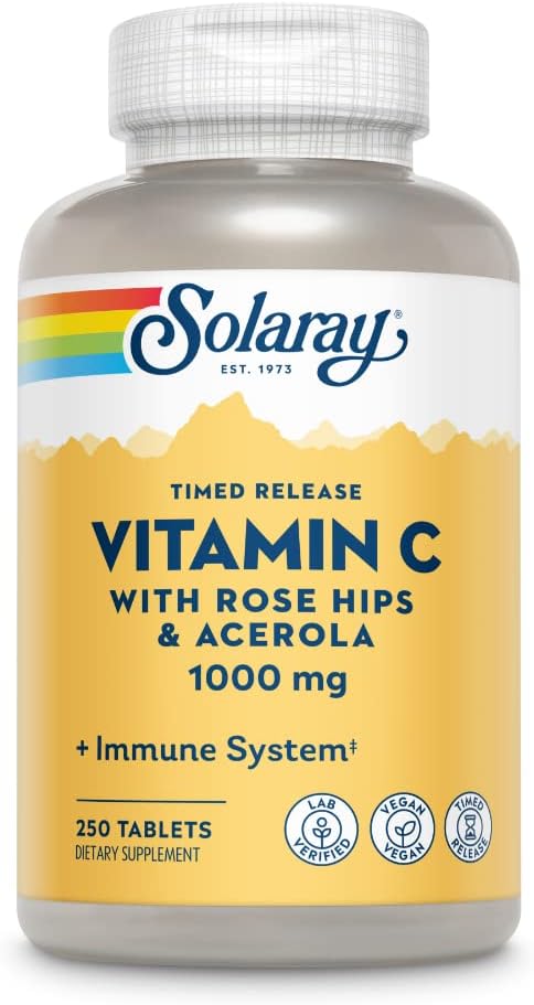 SOLARAY Vitamin C 1000 mg Timed Release Tablets with Rose Hips & Acerola Bioflavonoids