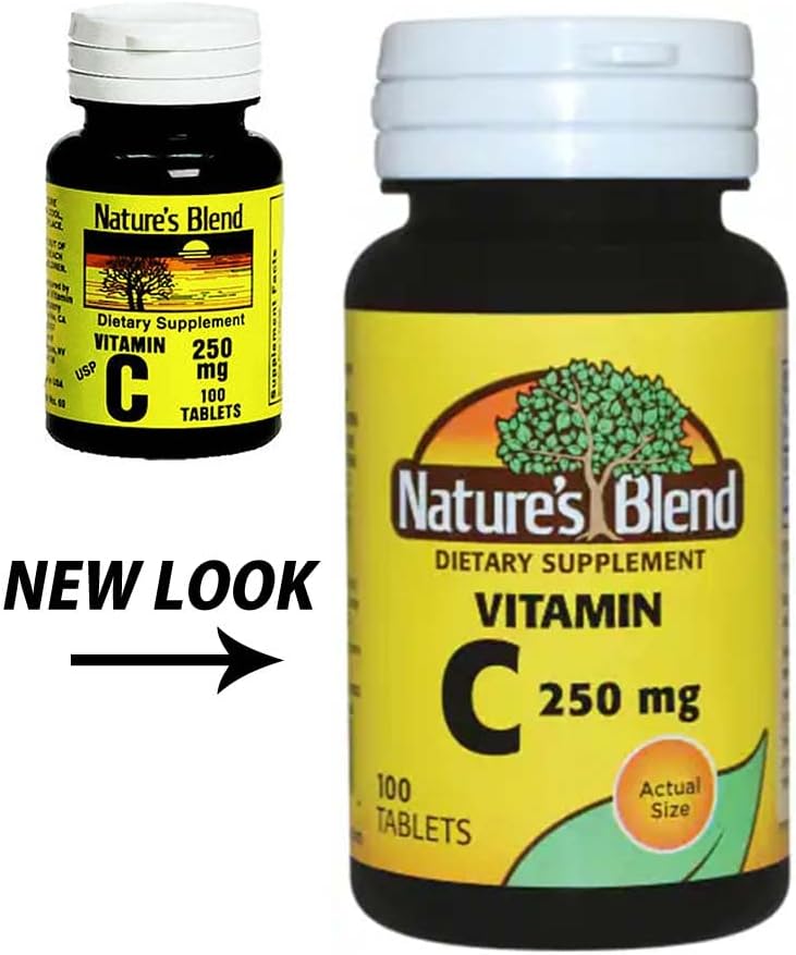 Nature's Blend Vitamin C 250 mg Tablets, 100 Count