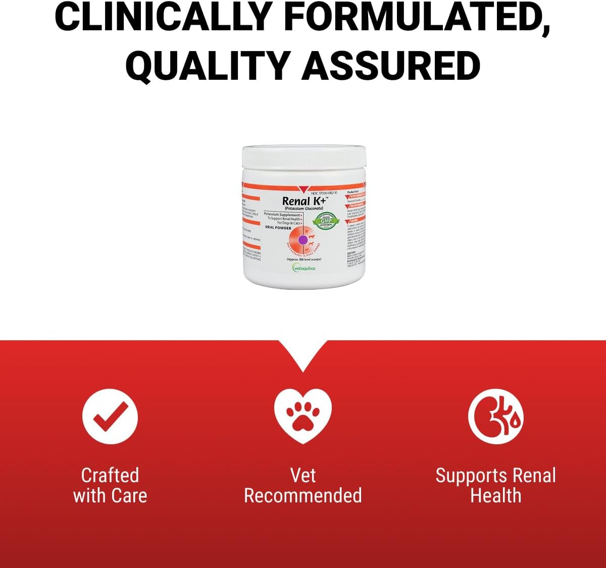 Vetoquinol Renal K - Potassium Supplement Powder for Dogs & Cats - Helps Support Kidney Health - 99 g (3.5 oz)