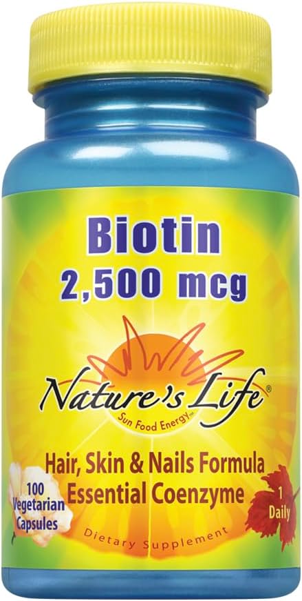 Nature's Life Biotin 2500 mcg | Healthy Hair, Skin & Nail Support | 200 Vegetable Capsules