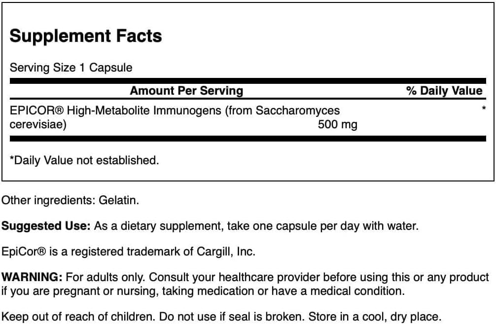 Swanson EpiCor Postbiotic with High-Metabolite Immunogens, 500 mg, 30 Capsules