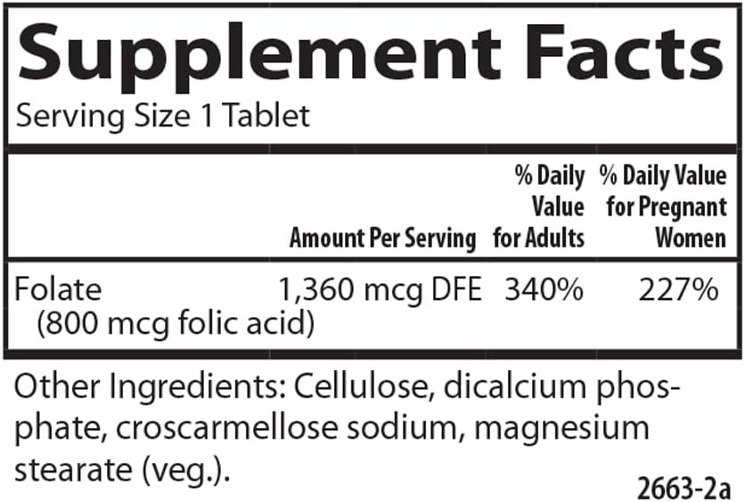Carlson – Folic Acid, 800 mcg, Provides Important Prenatal Support, 300 Tablets
