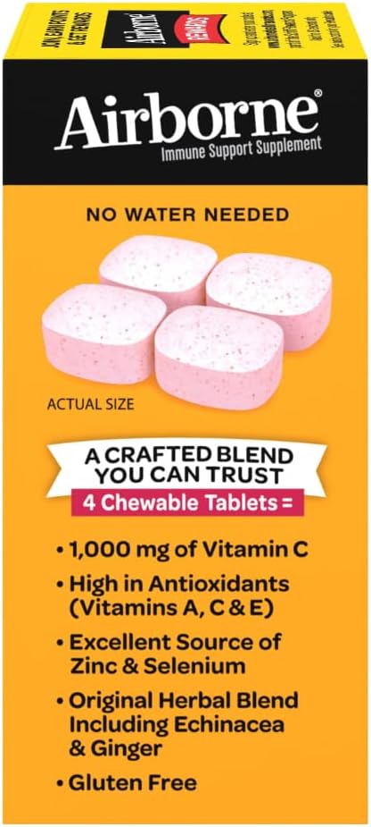 Airborne Vitamin C 1000mg Very Berry Chewable Tablets, 32 Count - görsel 4