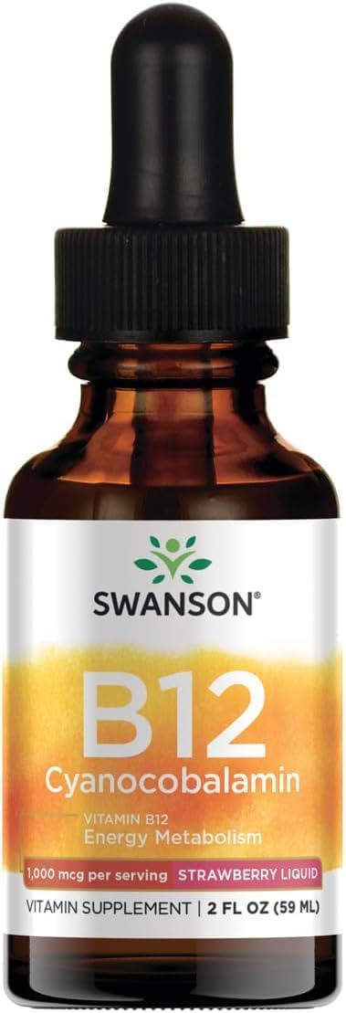 Swanson Vitamin B-12 Sublingual Liquid, 1000 mcg, 59 mL