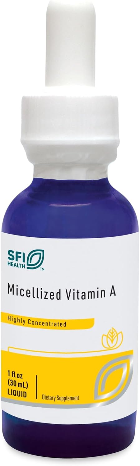 SFI Health Micellized Vitamin A Drops – Liquid Vitamin A Supplement with Beta Carotene and Vitamin A Palmitate – 30 mL (600 Servings)