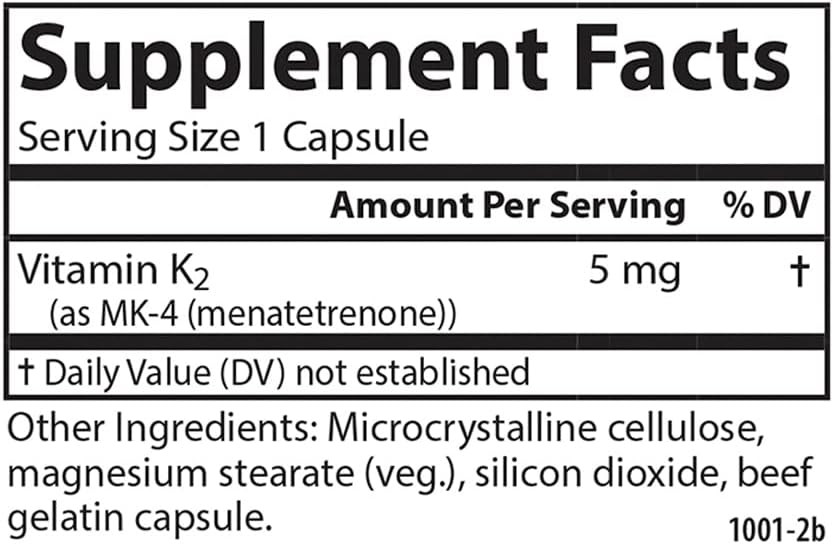 Carlson - Vitamin K2, MK-4 (Menatetrenone) - Bone & Heart Health Supplement - Soy-Free - 180 Capsules