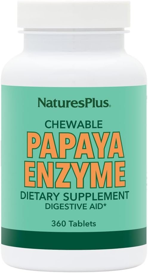 NaturesPlus Papaya Enzyme Chewable Tablets – 180 Count