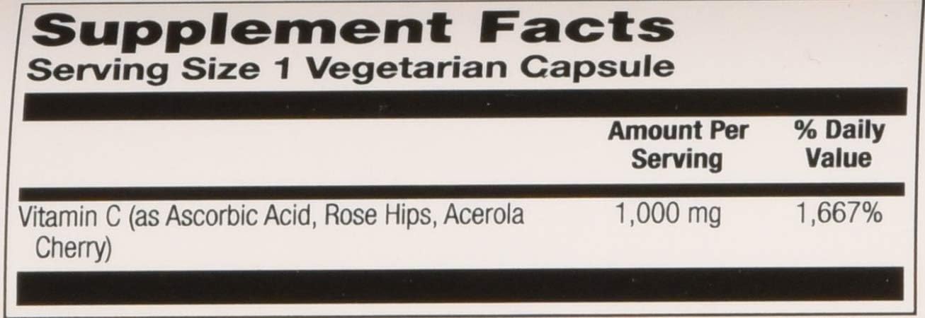 Solaray Vitamin C 1000 mg Timed Release Capsules, 100 Count