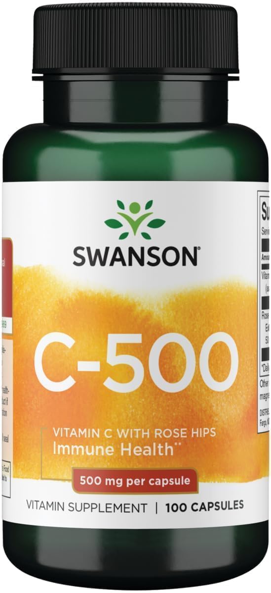 Swanson Vitamin C with Rose Hips, 500 mg, 500 Tablets