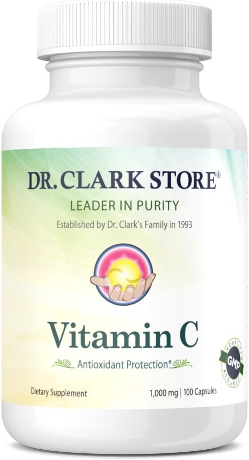 Dr Clark Store Vitamin C Supplement 1000mg, 100 Gelatin Capsules (100-Day Supply)