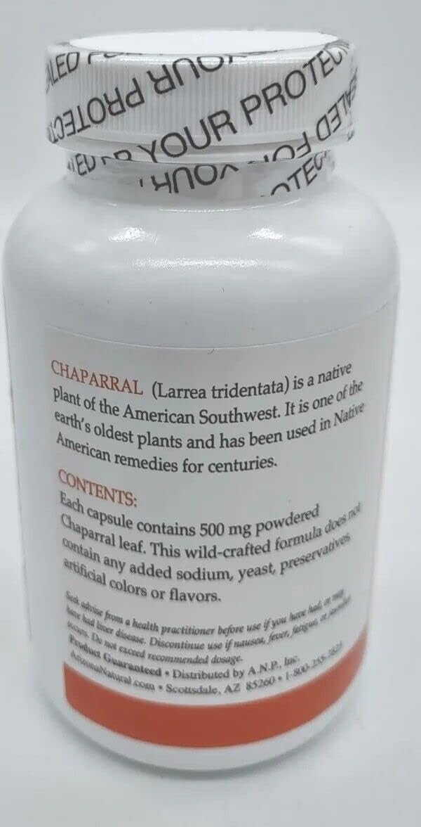 Arizona Natural Chaparral (Larrea tridentata) 500 mg, 180 Capsules - görsel 2