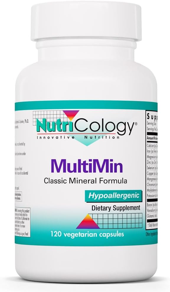 NutriCology MultiMin - Essential Mineral Formula with Macro, Trace & Ultra-Trace Minerals, 120 Vegetarian Capsules
