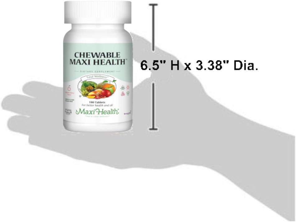 Maxi Health Chewable Multivitamin with Iron – Cherry Flavoured, 180 Tablets