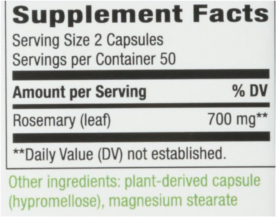 Nature's Way Rosemary Leaves, 100 Capsules