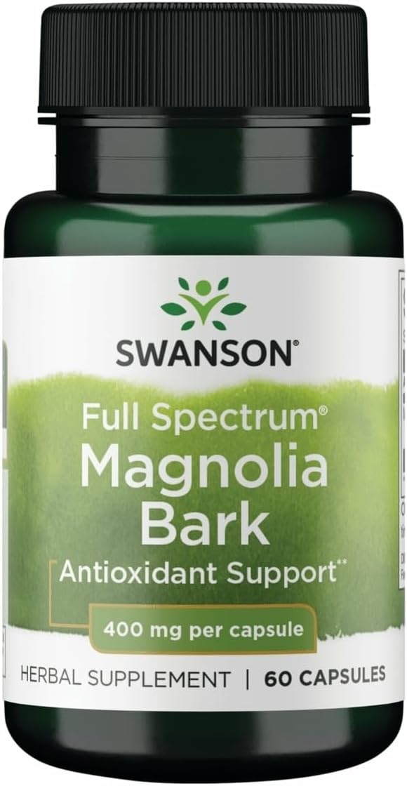 Swanson Magnolia Bark - Herbal Supplement, 60 Capsules (400 mg Each)