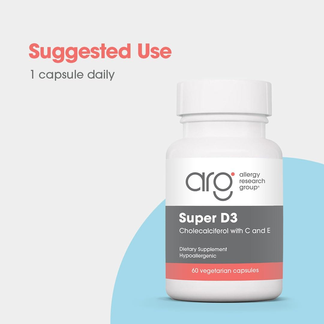 ARG Super D3 - Vitamin D3 Supplement with Vitamins C and E - 60 Capsules - görsel 3