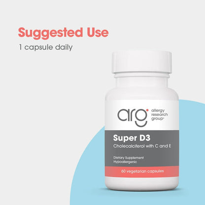 ARG Super D3 - Vitamin D3 Supplement with Vitamins C and E - 60 Capsules