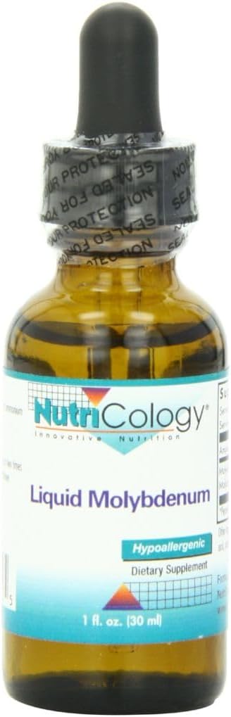 NutriCology Liquid Molybdenum - Trace Mineral Drops - 25 mcg per Drop - Supports Sulfur Metabolism - Hypoallergenic - 30 mL