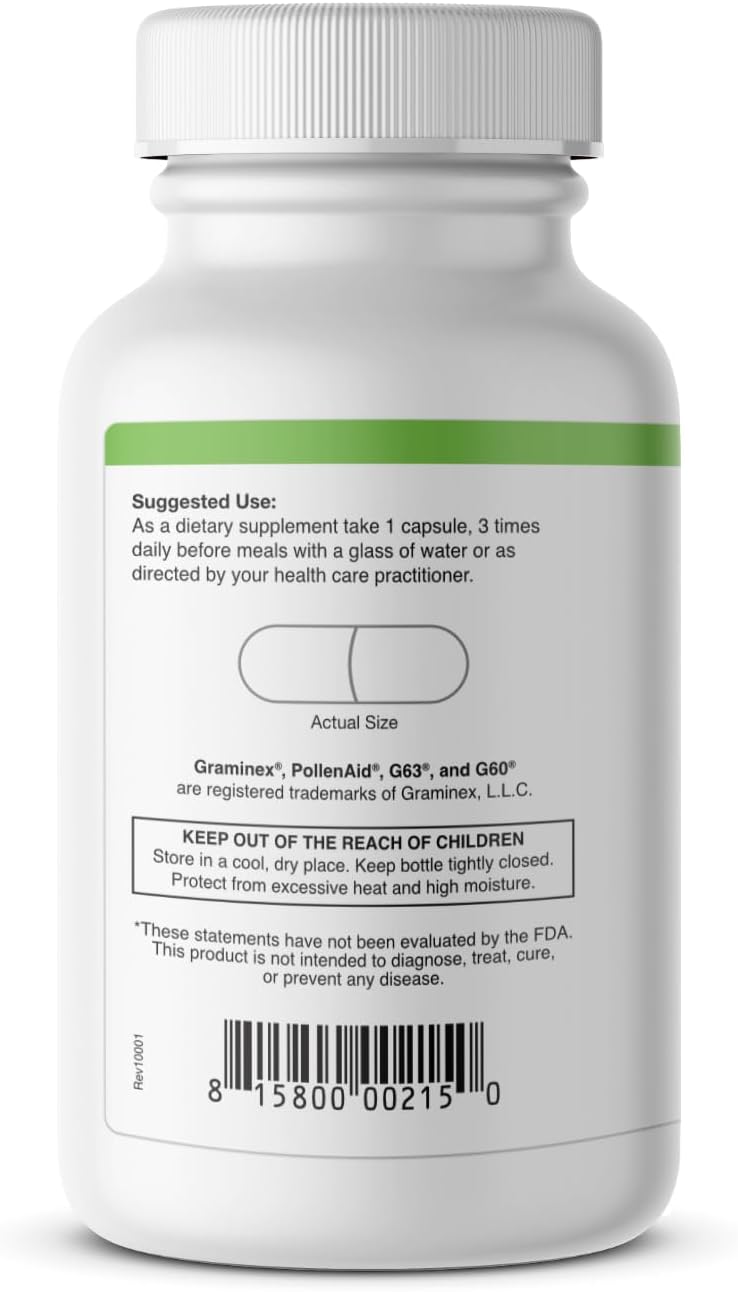 Graminex PollenAid Prostate Supplement – Rye Pollen Extract for Prostate & Urinary Health, 90 Vegetarian Capsules