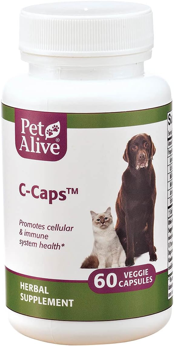 PetAlive C-Caps – All-Natural Herbal Supplement for Dogs and Cats (60 Veggie Capsules)