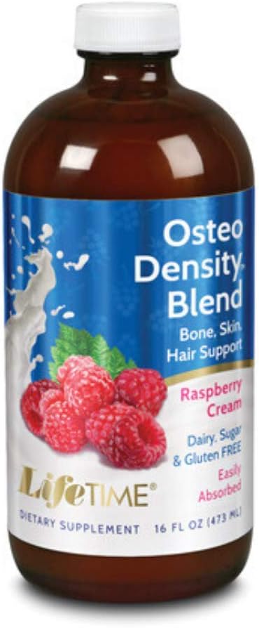 LIFETIME Osteo Density Blend, Liquid, Raspberry - 473 mL Glass Bottle
