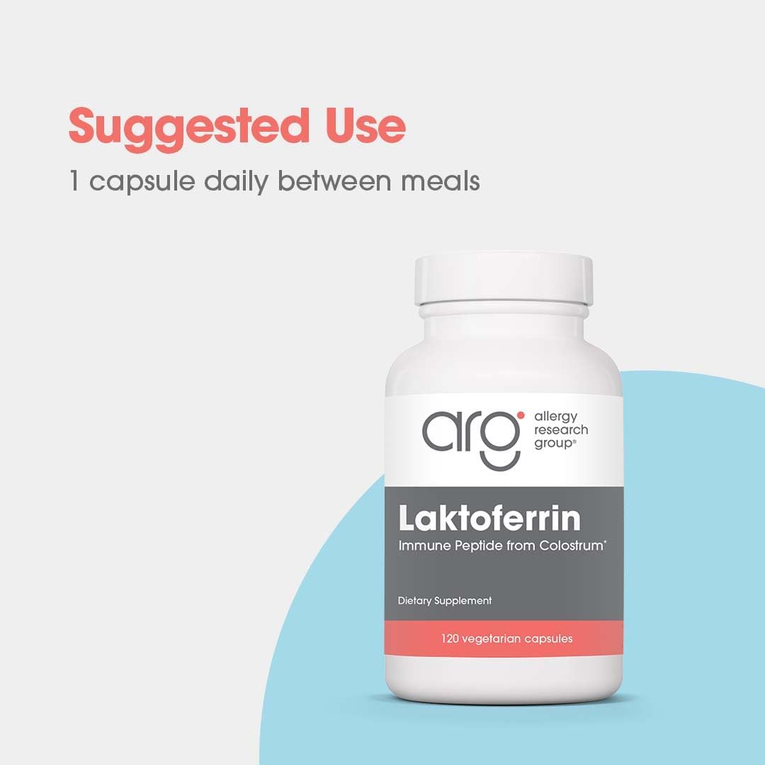 Allergy Research Group ARG Laktoferrin - 350 mg Lactoferrin - Immune System and Gut Health Support - 120 Capsules