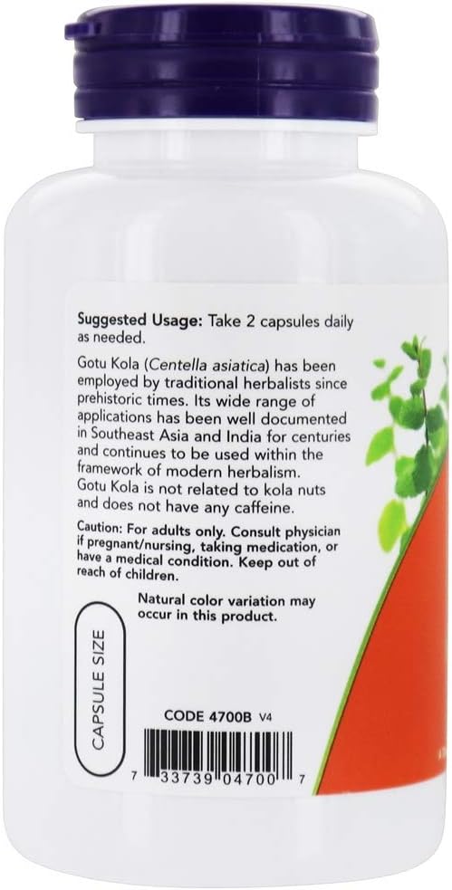 NOW Foods Gotu Kola - 450 mg, 100 Veggie Capsules (Pack of 2)