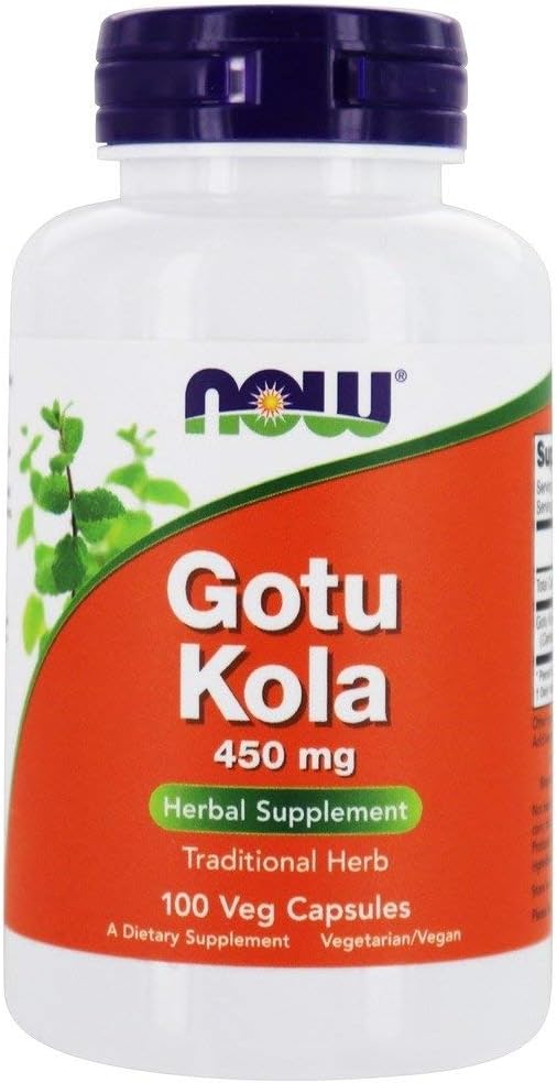 NOW Foods Gotu Kola - 450 mg, 100 Veggie Capsules (Pack of 2)