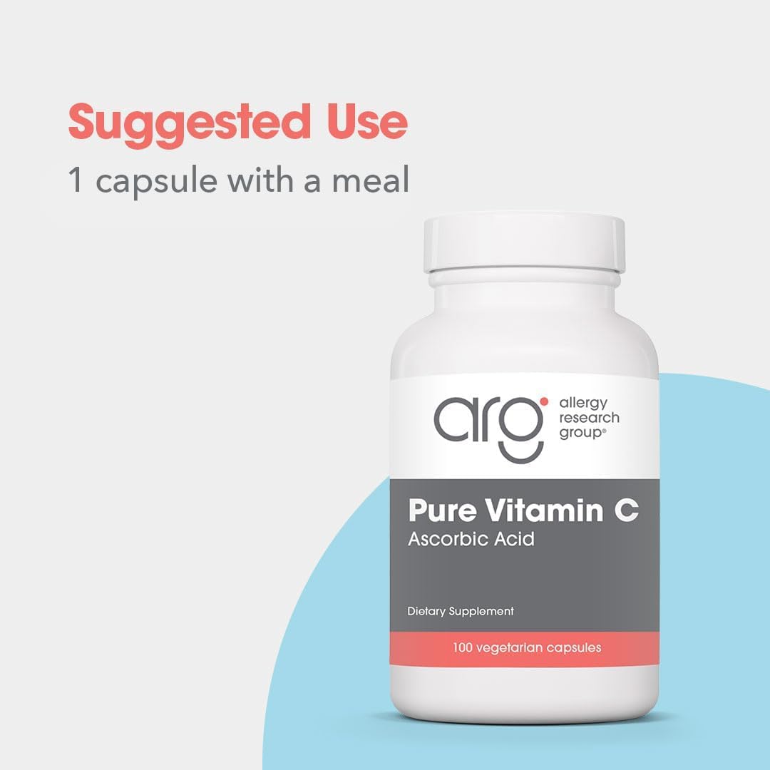 Allergy Research Group ARG Pure Vitamin C - Unbuffered Ascorbic Acid 2000 mg - 100 Capsules - görsel 4