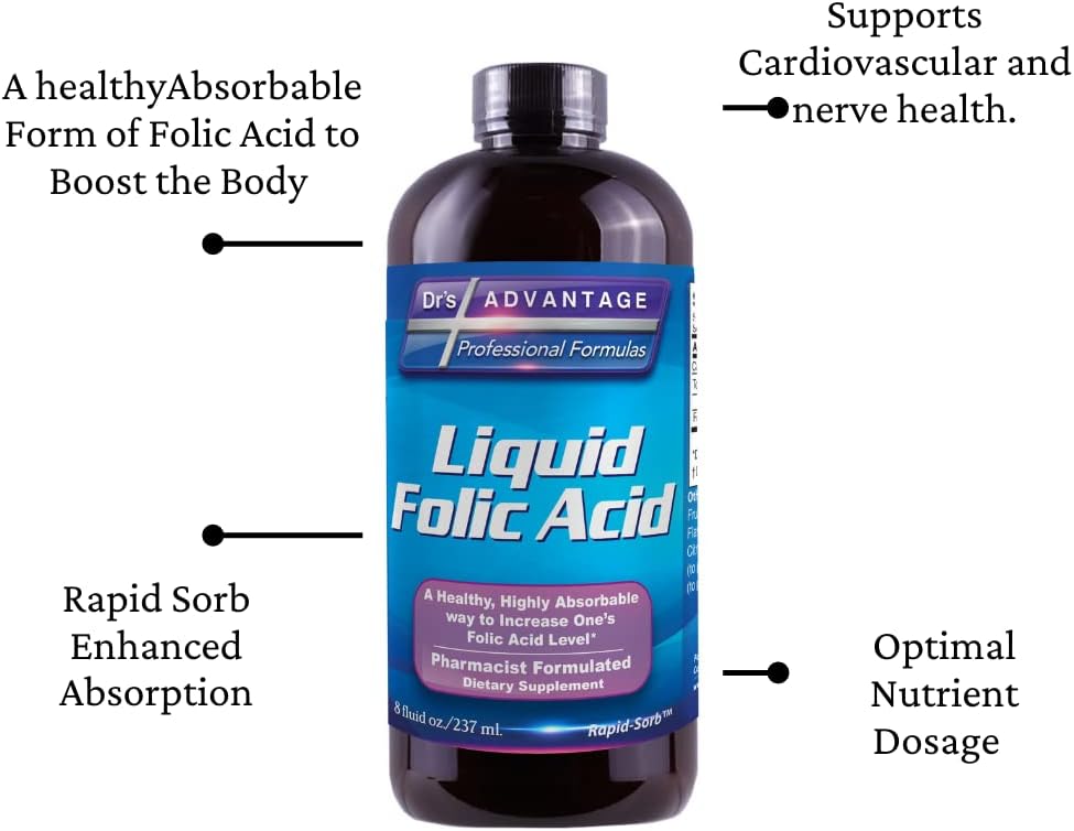 Liquid Folic Acid 800 mcg, 240 mL