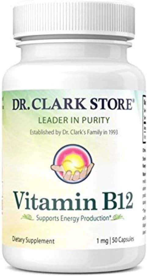 Dr. Clark Vitamin B12 Supplement, 1 mg, 50 Gelatin Capsules