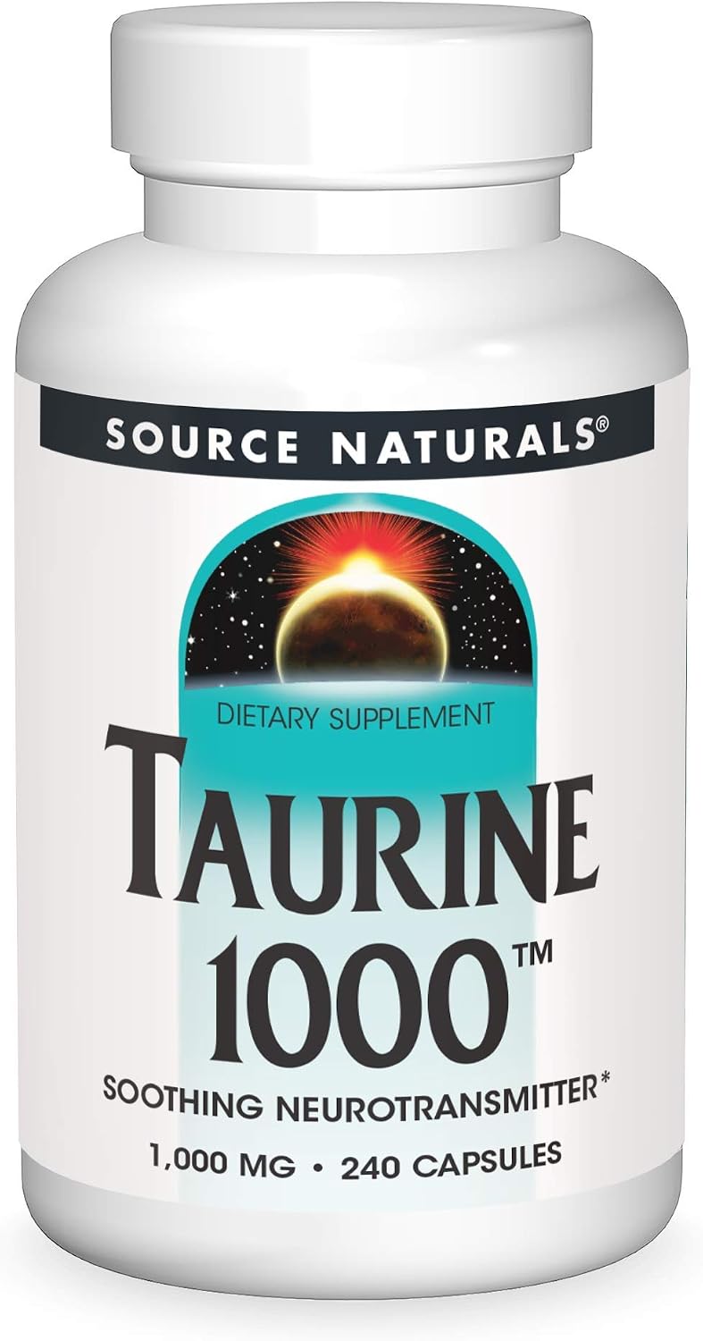 Source Naturals Taurine 1000 mg – Calming Neurotransmitter Support, 240 Capsules