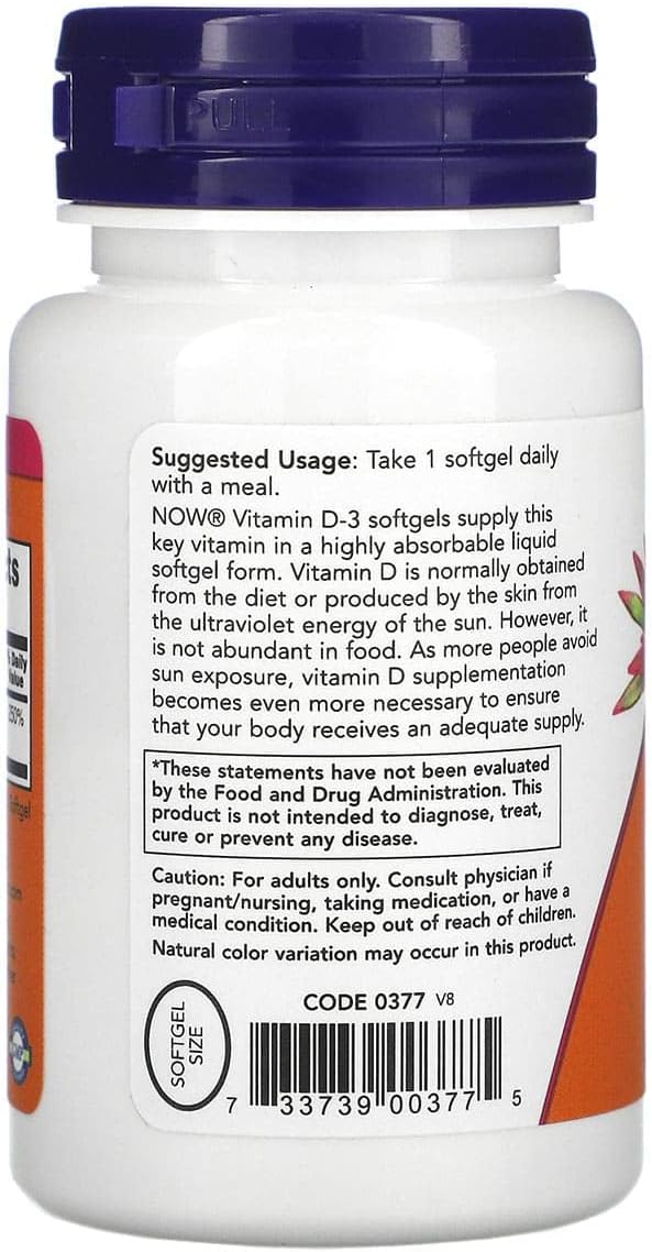 NOW Foods Vitamin D-3 2000 IU, 240 Softgels