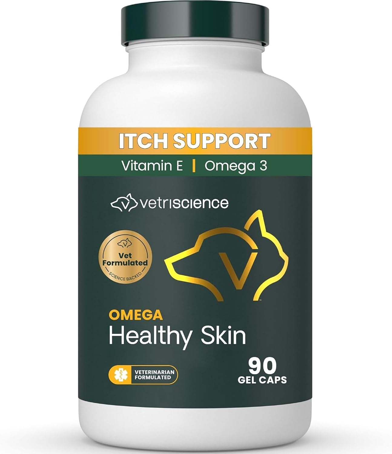 VetriScience Omega – Healthy Skin & Coat Fish Oil Supplement for Dogs and Cats, 90 Softgels