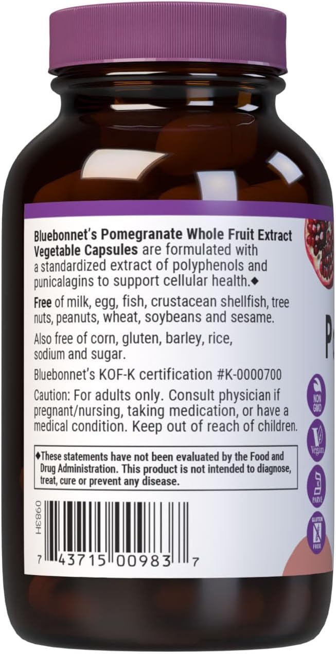 BlueBonnet Super Fruit Pomegranate Extract Supplement, 60 Vegetable Capsules