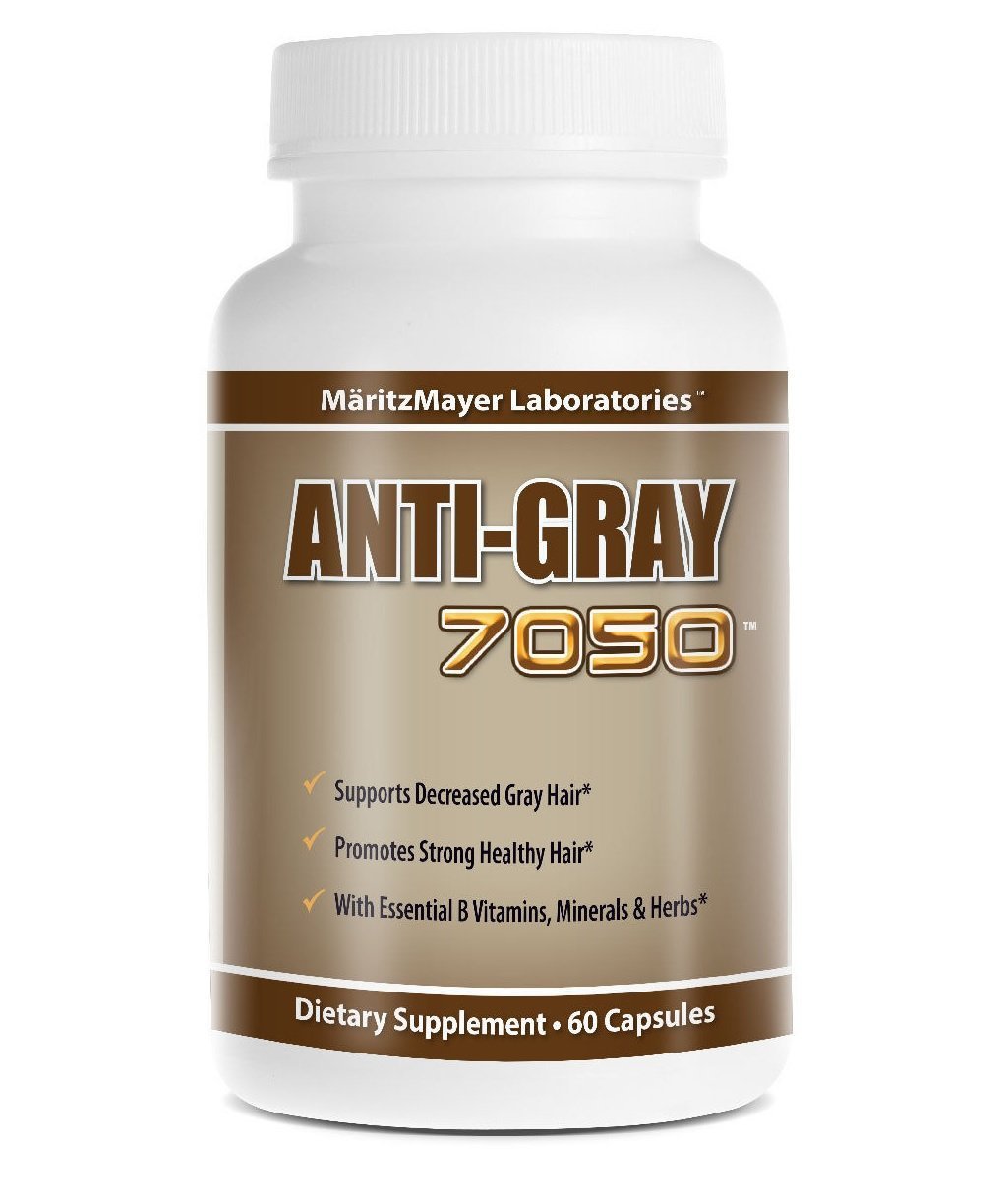 Anti-Gray 7050 Hair 60 Capsules - Hair Health Supplement with B Vitamins, Minerals & Herbs - görsel 1