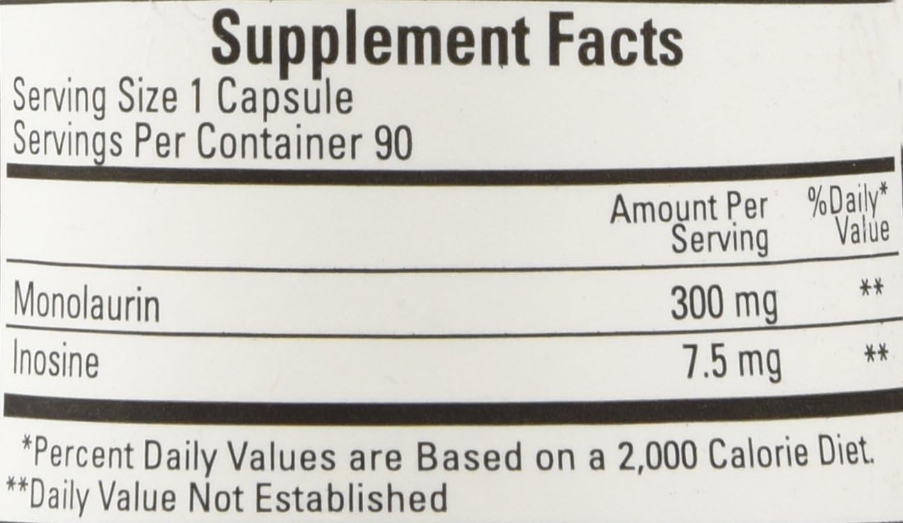 Monolaurin 300 mg, 90 Capsules