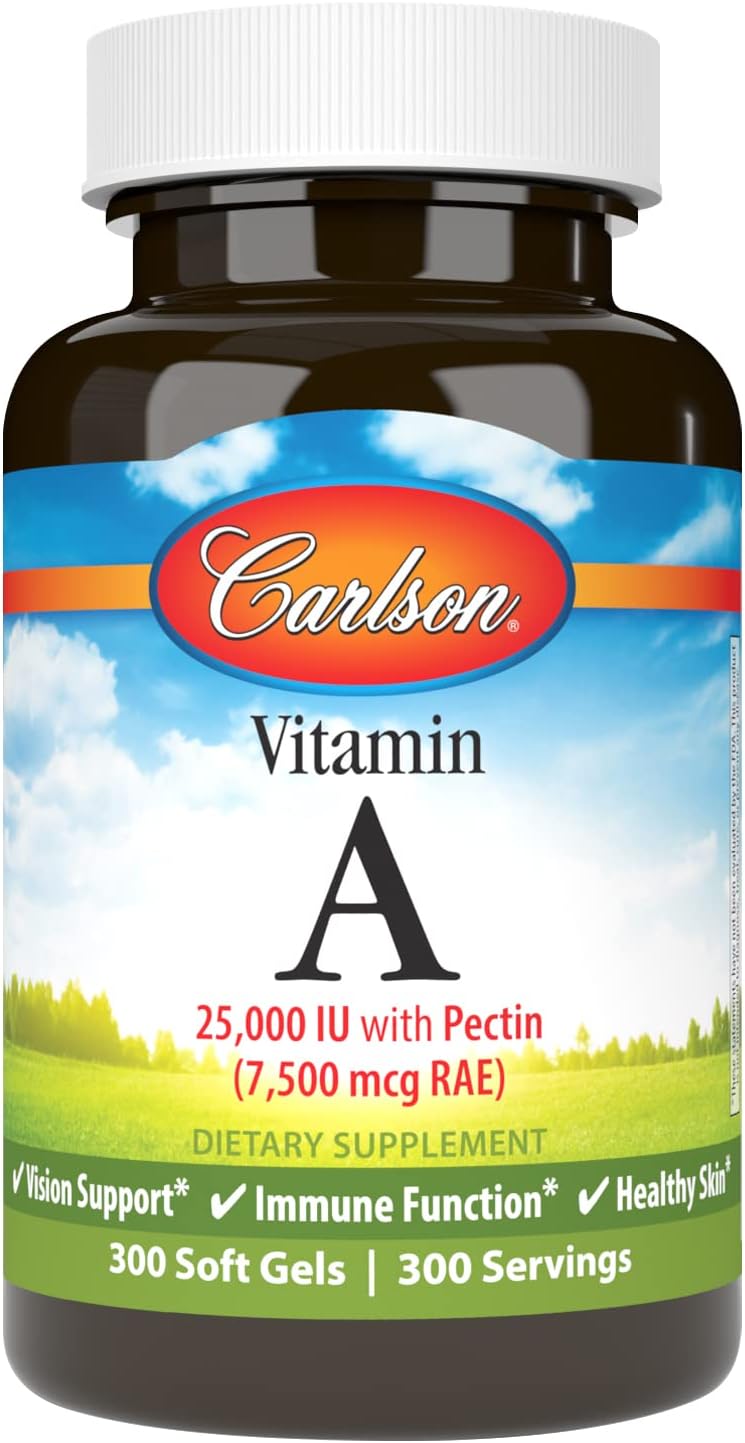 Carlson Labs Vitamin A with Pectin, 25,000 IU, 100 Softgels