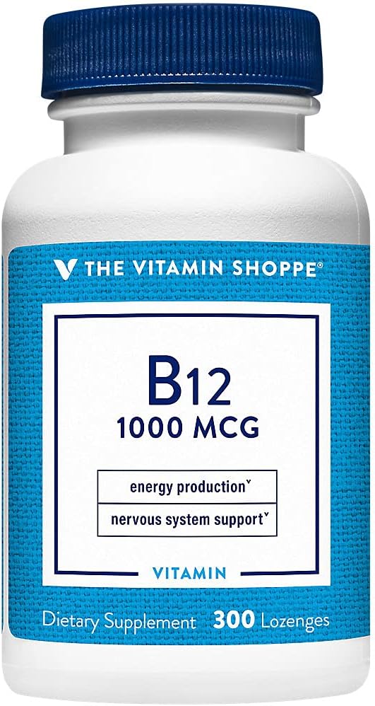 The Vitamin Shoppe Vitamin B12 1,000 mcg Dissolvable Lozenges - Energy Production, Nervous System & Red Blood Cell Support